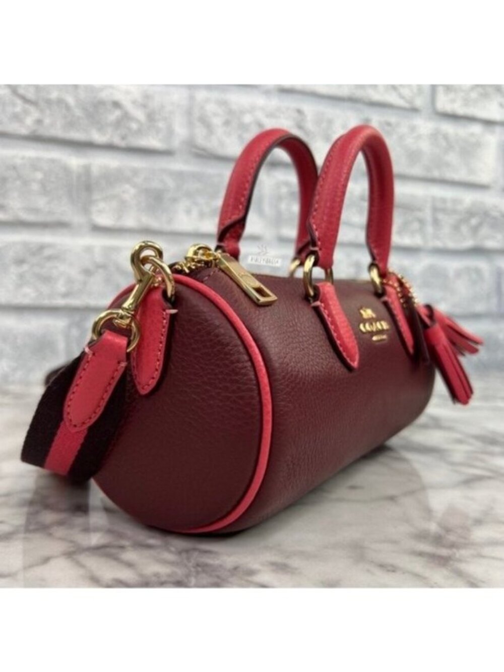 Coach Lacey Crossbody In Gold Wine Multi - Picture 4 of 12
